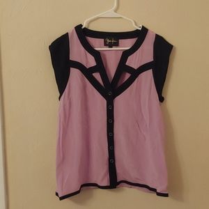 Yumi kim, large, purple and black blouse